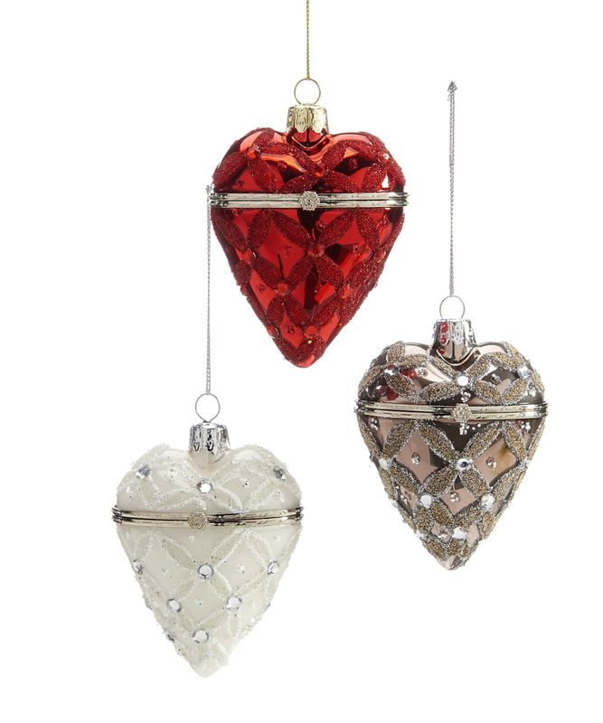 Glass Heart Christmas Ornament