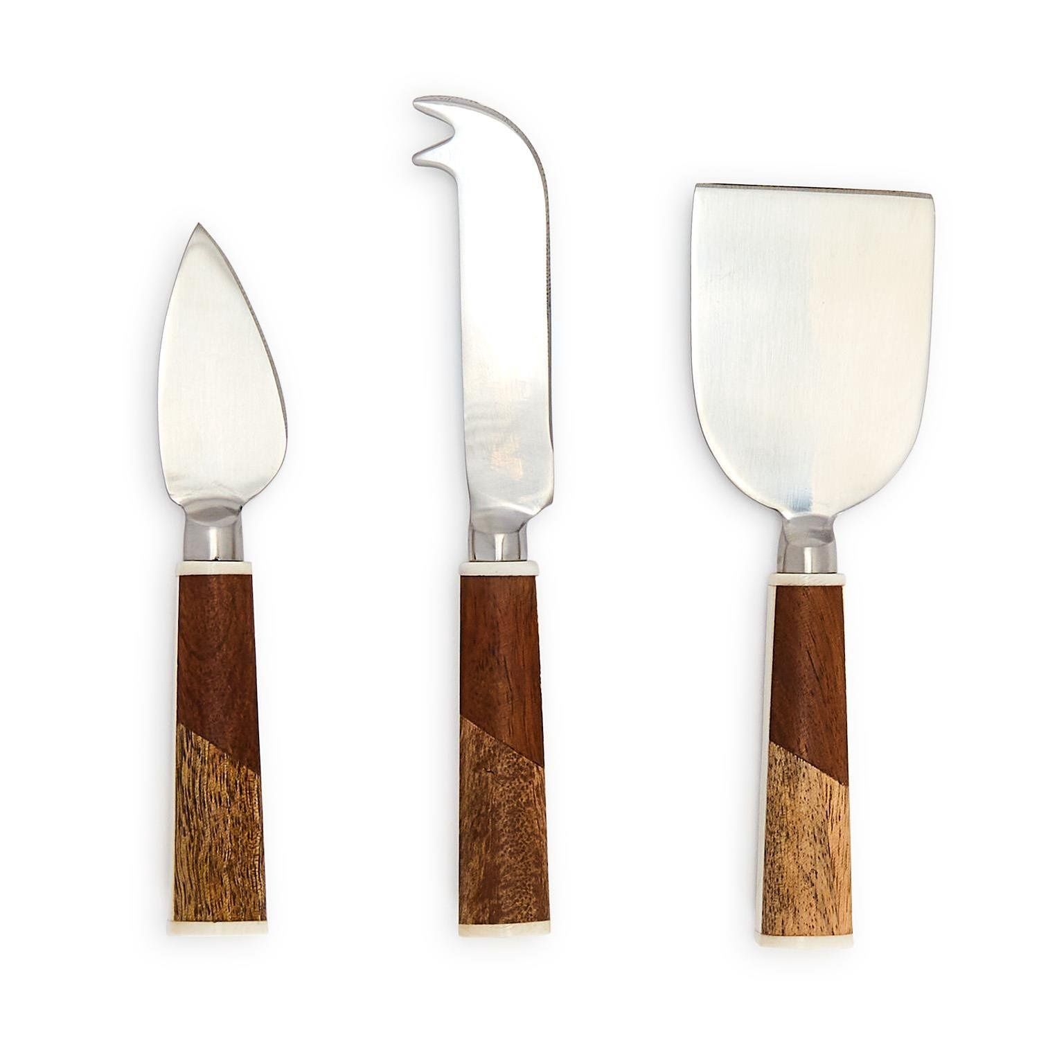 Bi-color wood cheese knives