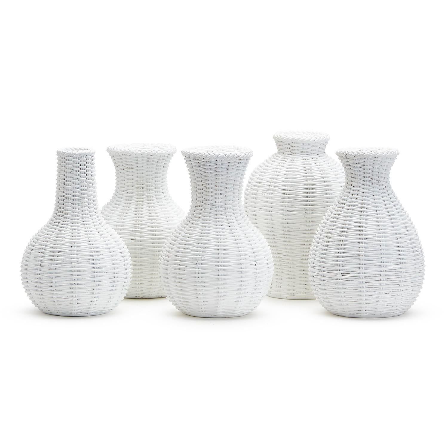 White Basket Weave Pattern Vase
