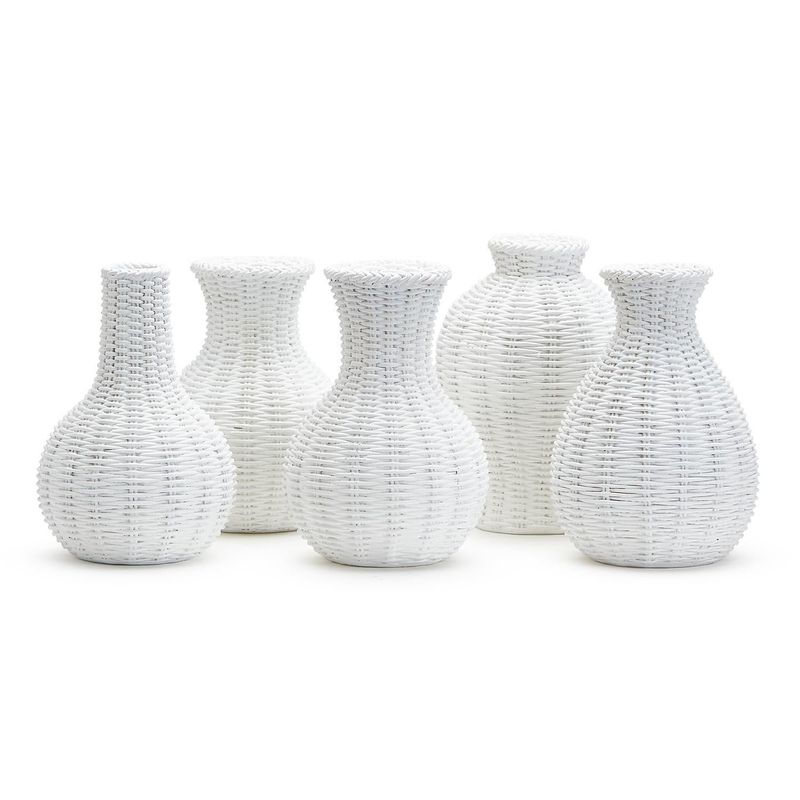 White Basket Weave Pattern Vase