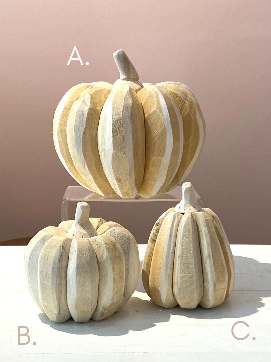 Wood Carved Pumpkins