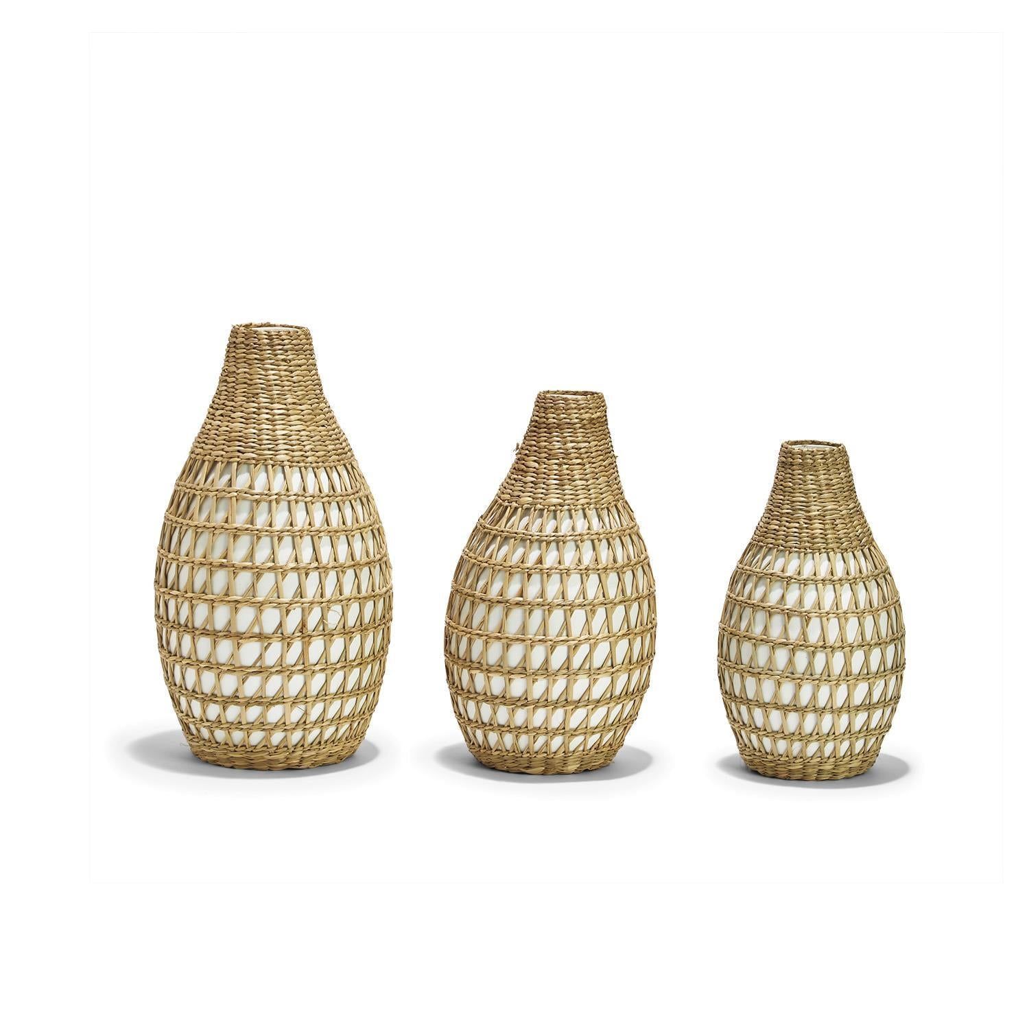 Seagrass Weave Hand-crafted Decorative Vases