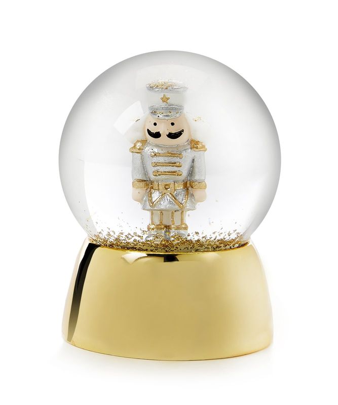 Glass Christmas Snowglobe with Nutcracker