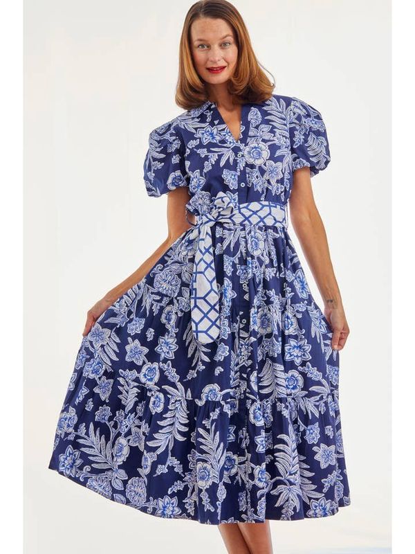 Long Litchfield Navy White Floral