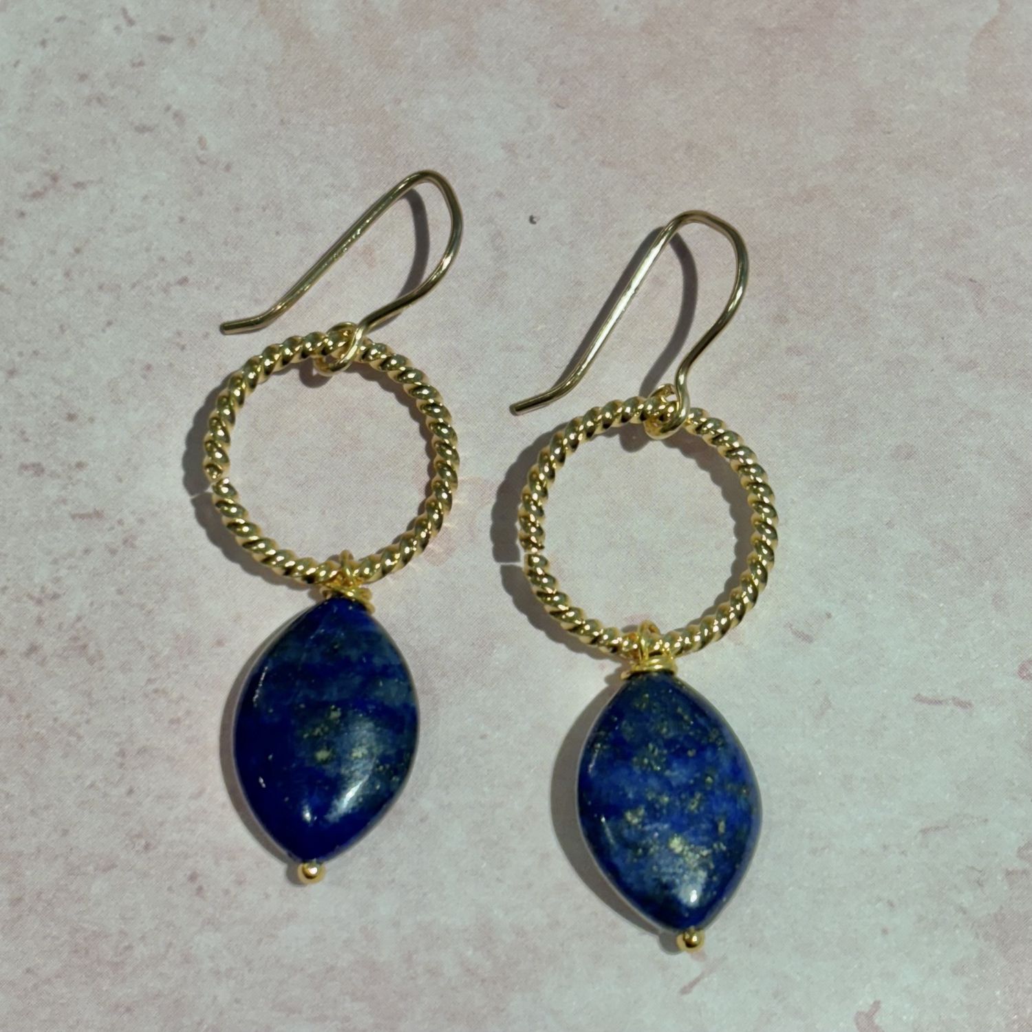 Lapis and Gold Plated Earrings