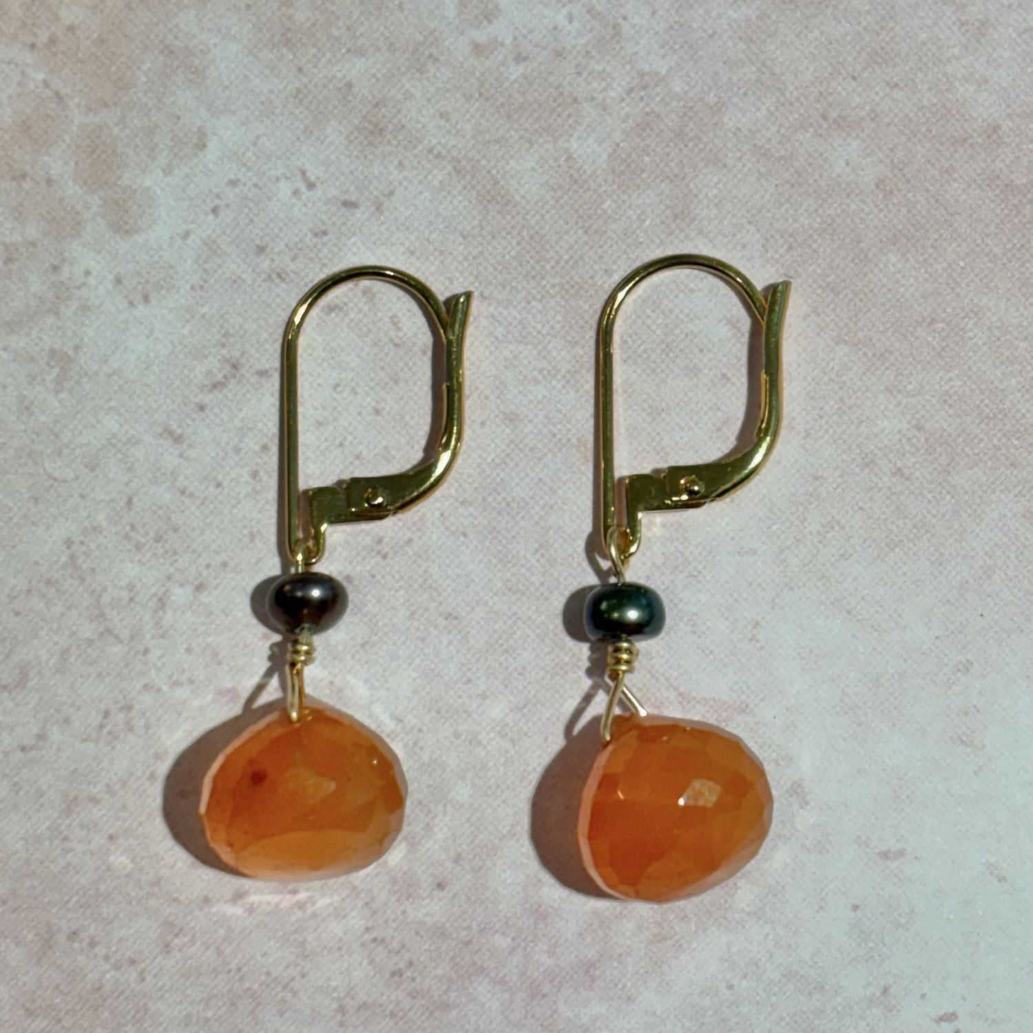 Citrine and Pearl Earrings