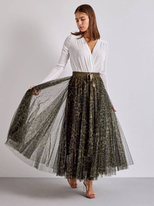 Aria Leopard Tulle Skirt
