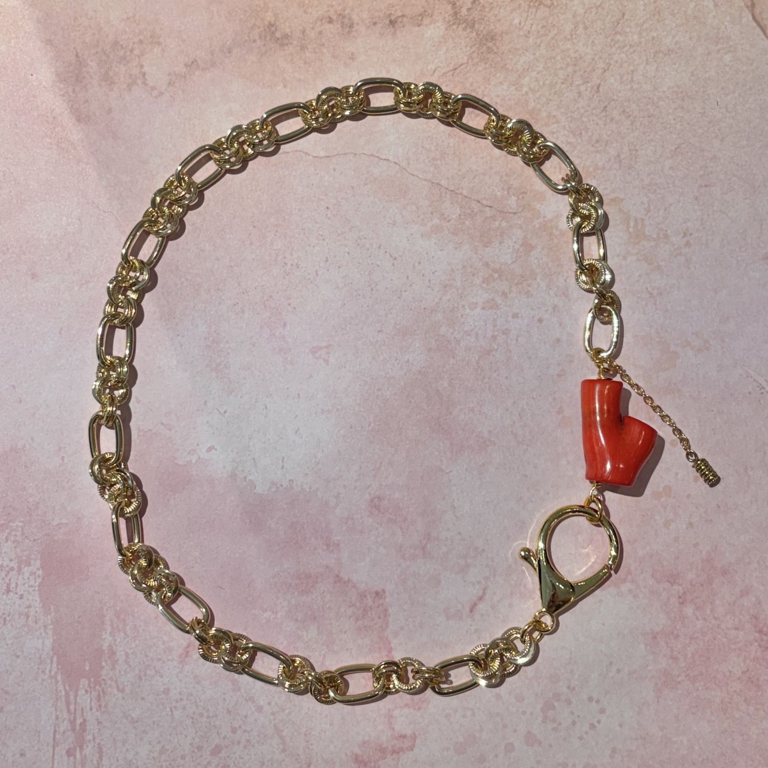 Gold and Coral Necklace