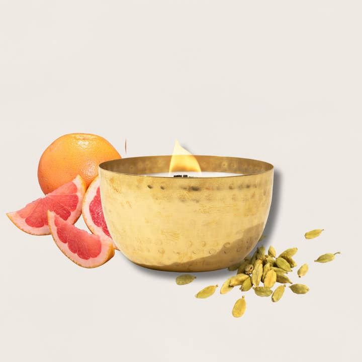 Solid Brass Soy Candle
