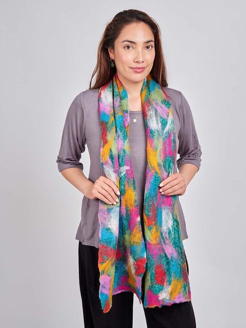 Colorful Felt Swirls Scarf