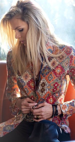 CINO Navajo Button Down Blouse