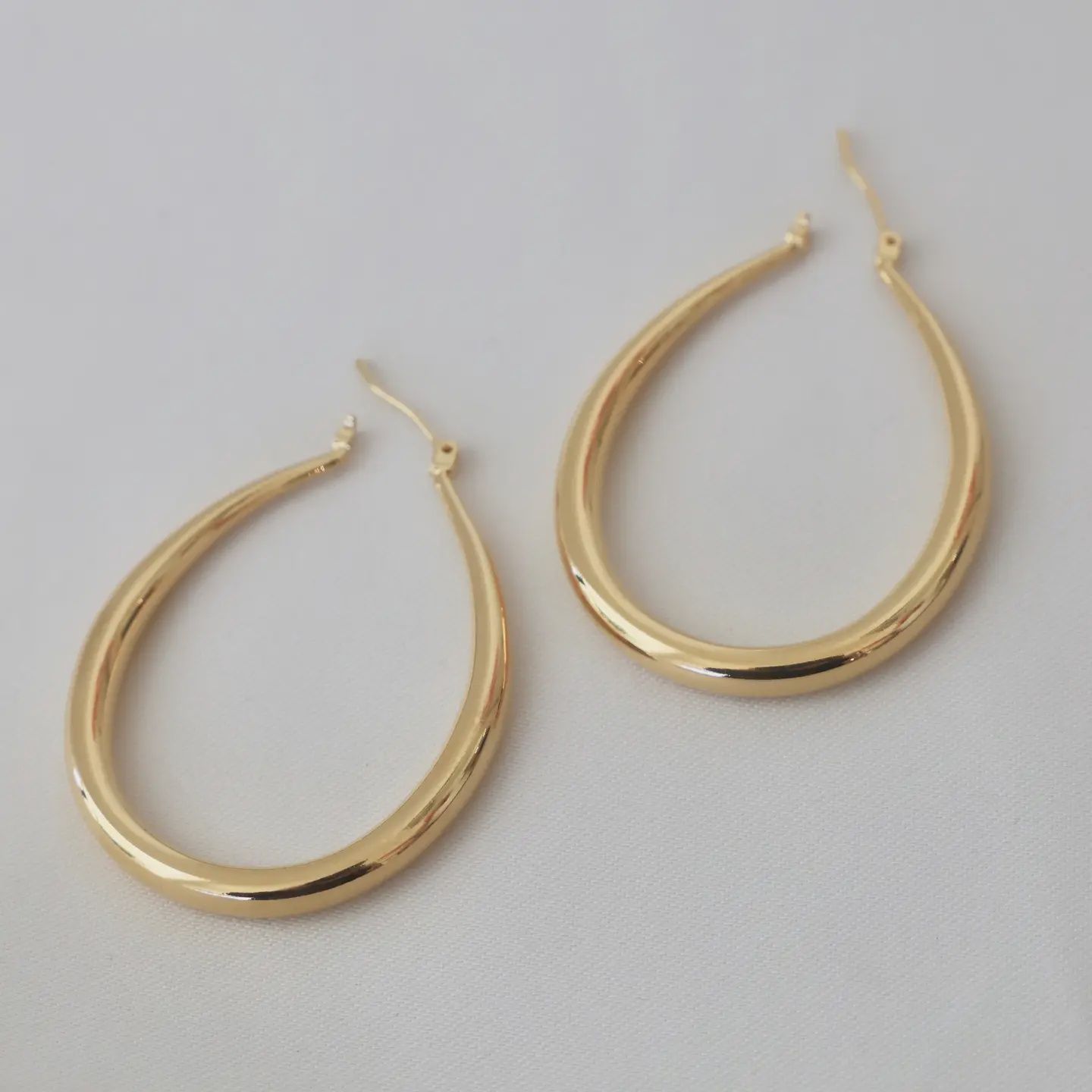 Large Teardrop Hoop Earring