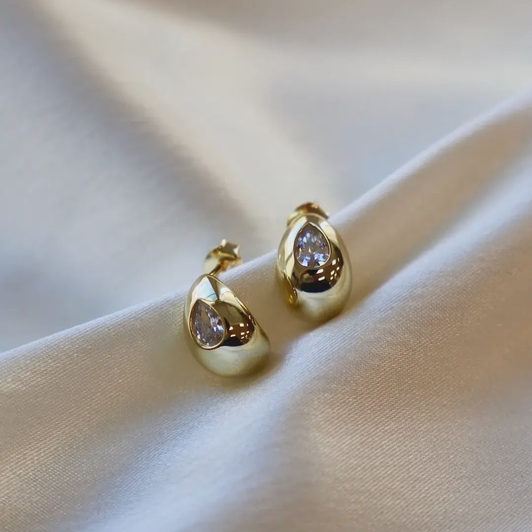 CZ Huggie Hoop Earrings
