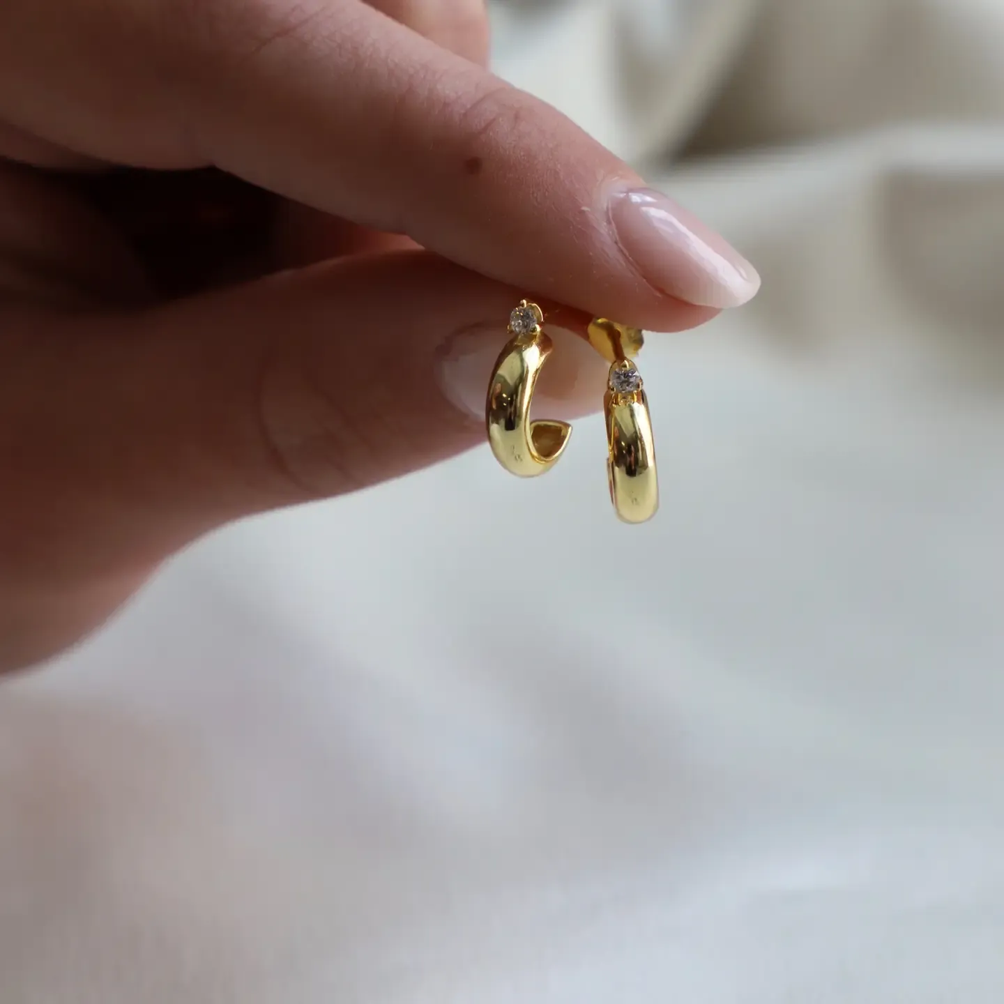 Mini CZ Hoop Earring