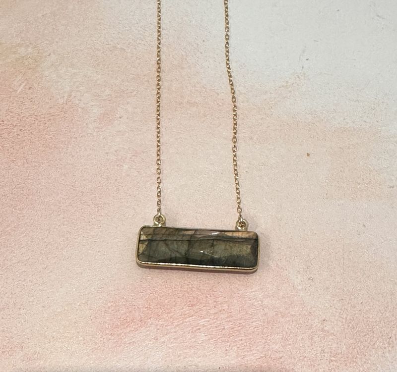 Faceted Stone and Gold Vermeil Necklace