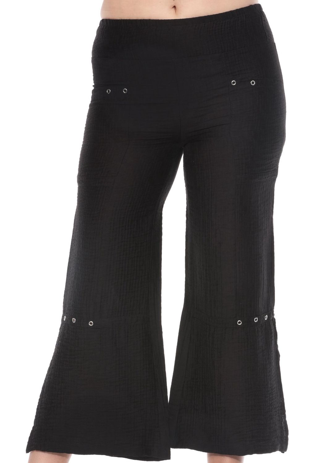 Black Split Hem Pant with Rivets