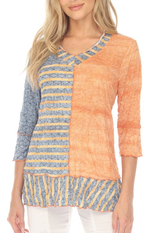 Madeline Top - Tangerine Stripes