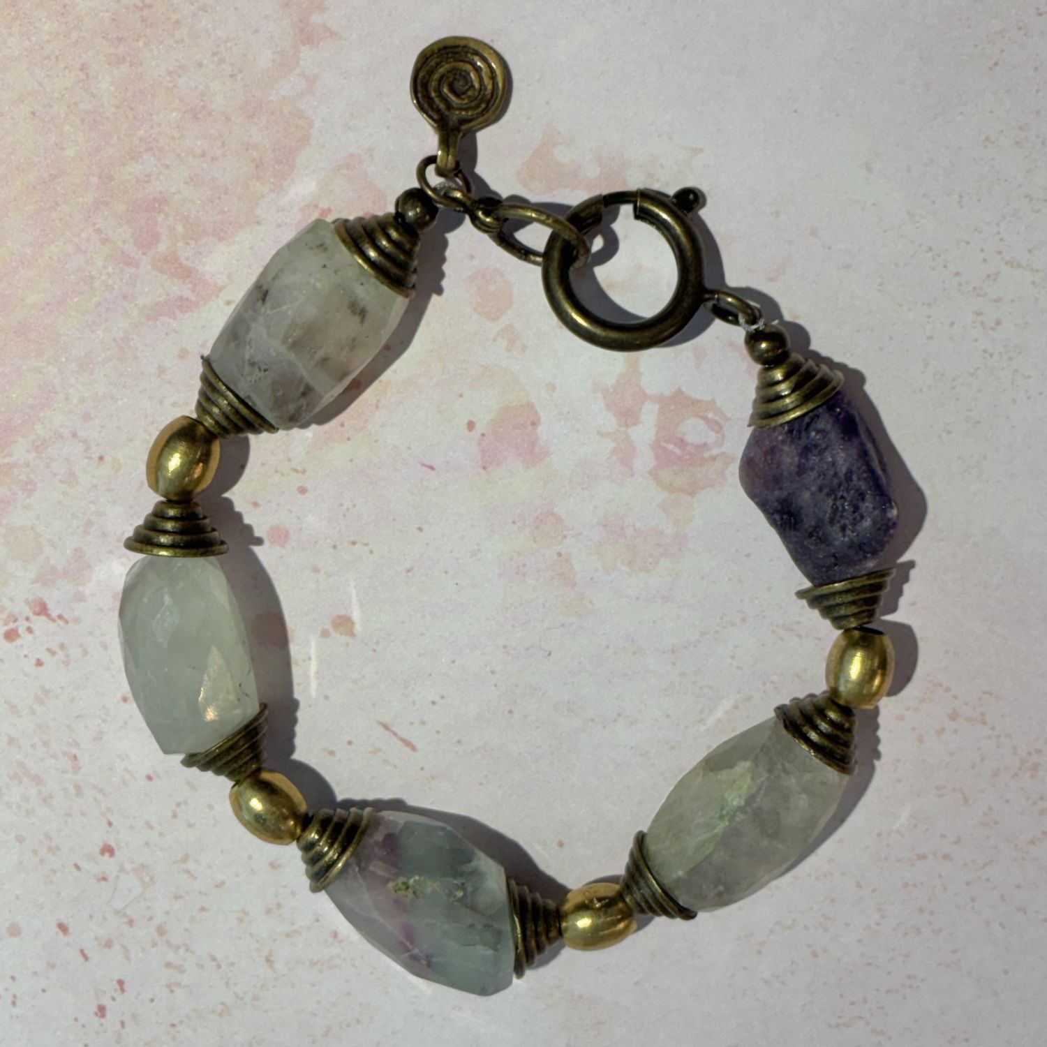Sapphire and Prehnite Bracelet