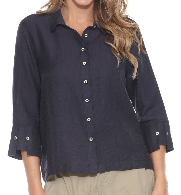Linen Blend Collared Blouse