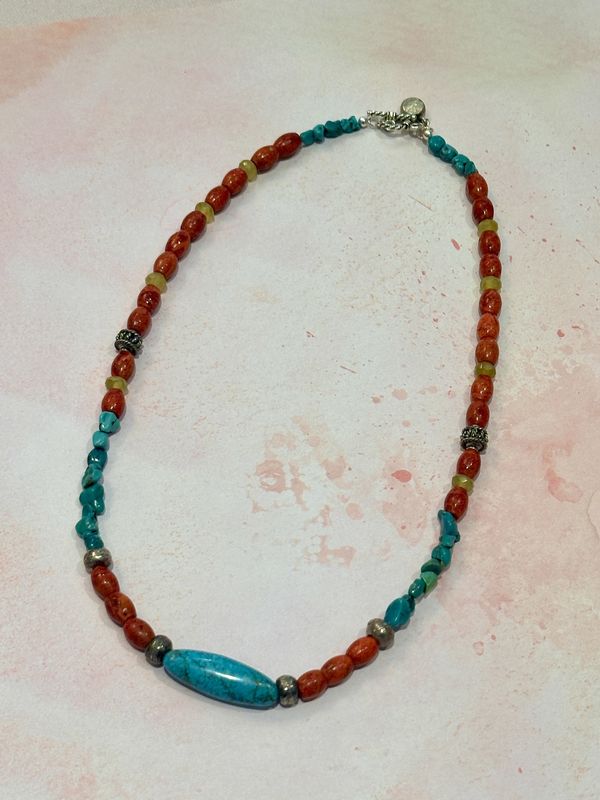 Turquoise &amp; Coral Necklace