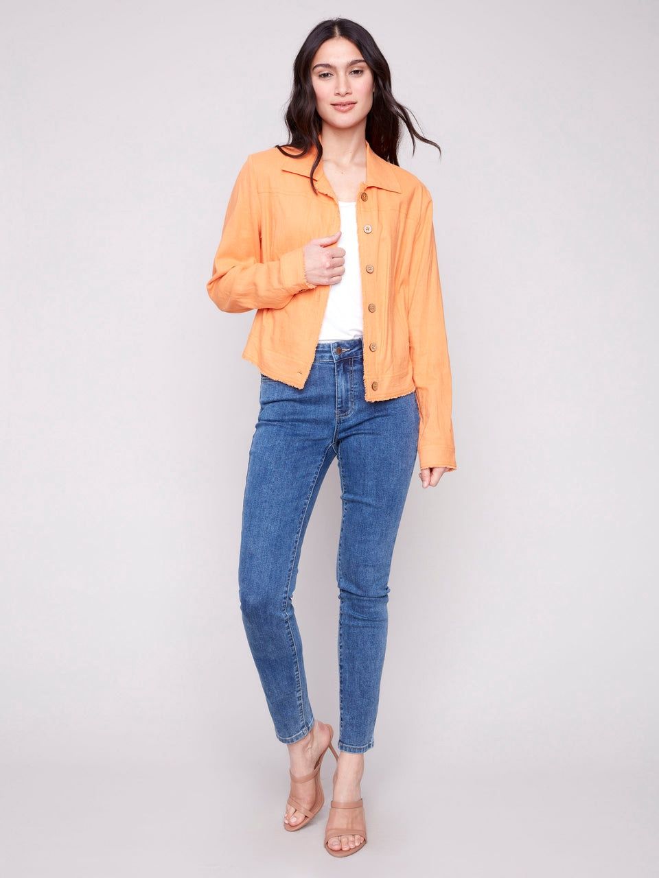 Papaya Linen Blend Jacket