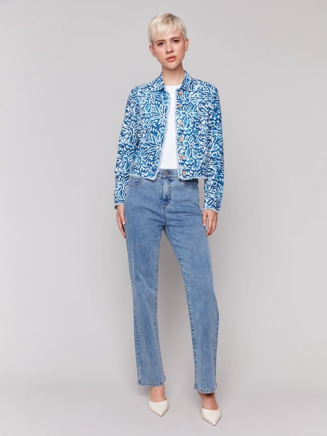 Reef Pattern Linen Blend Jacket