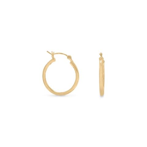 2mm x 20mm Gold Plated Hoop Earrings
