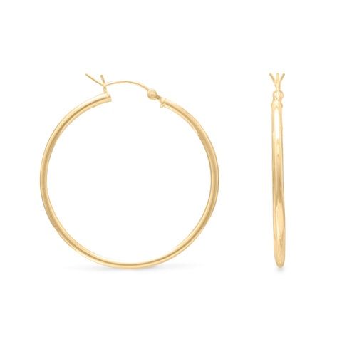 14kt Gold Plated Click Hoops
