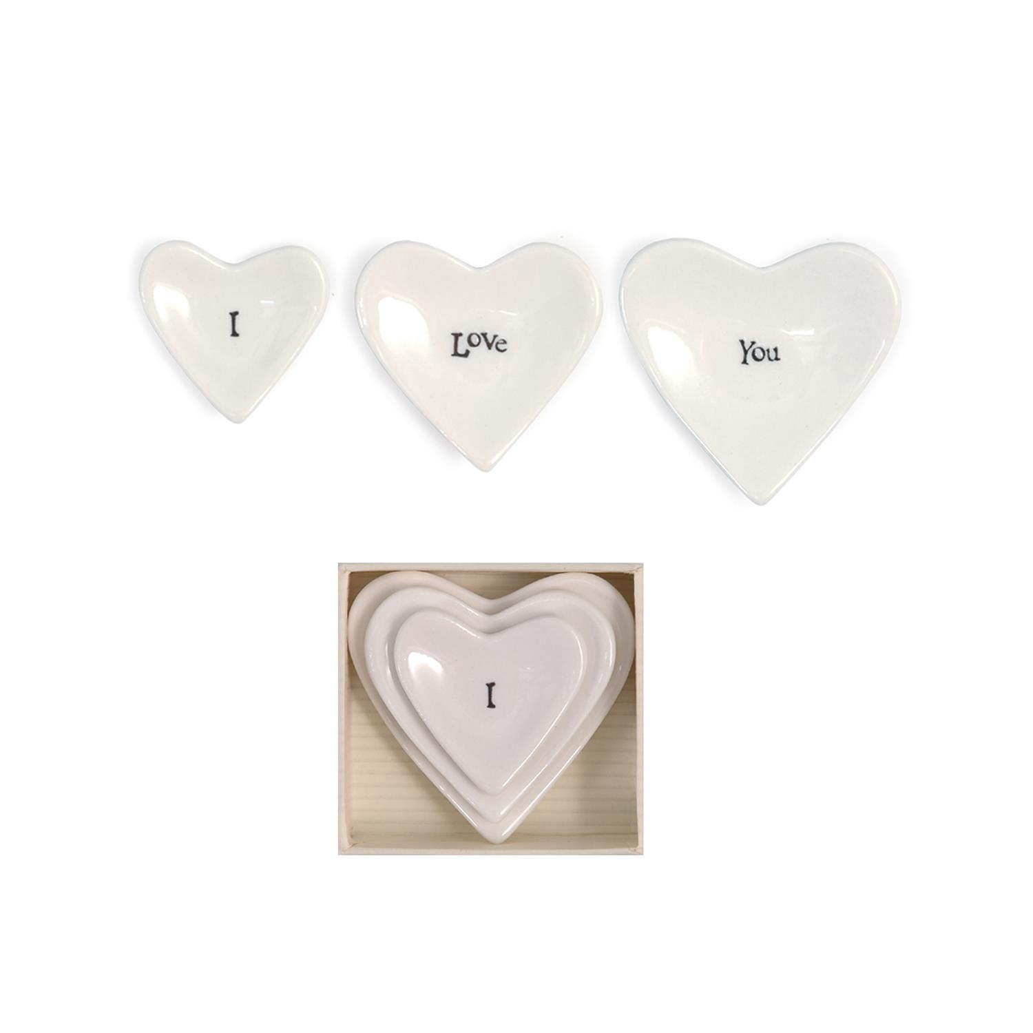I Love You Stackable Heart Dishes