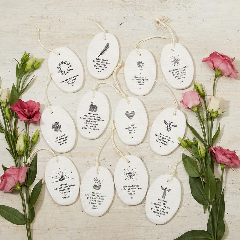 Hanging Oval Porcelain Ornament
