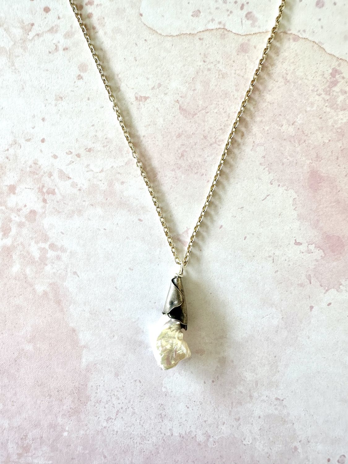 Sterling Silver and Large Keishi Pearl Necklace