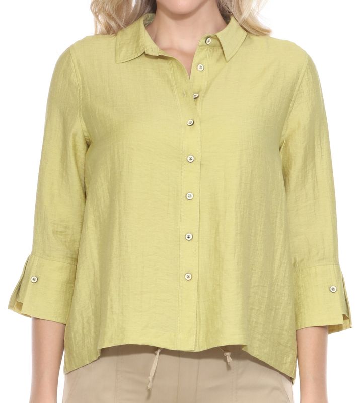Linen Blend Collared Blouse
