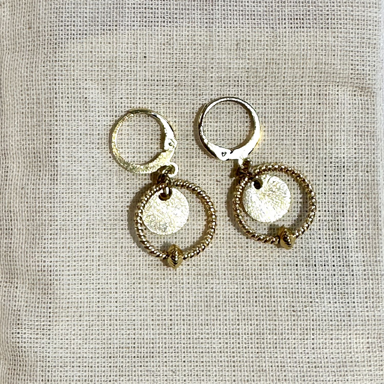 Gold Vermeil Disc on Gold Plated Hoop