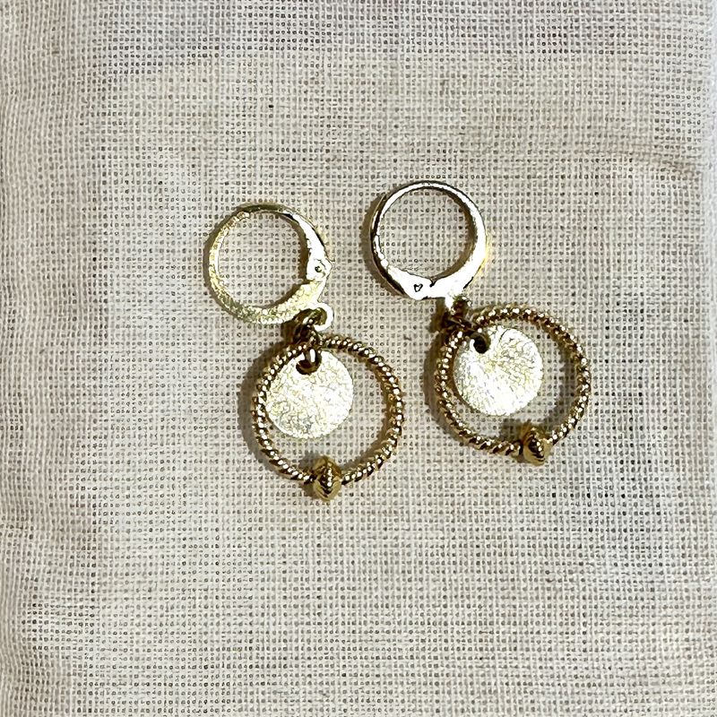 Gold Vermeil Disc on Gold Plated Hoop