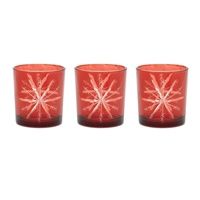 Votive Holder Red with Star 3&quot;