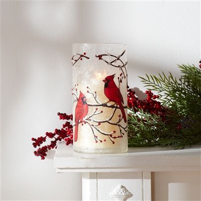 Candle Holder with Cardinal