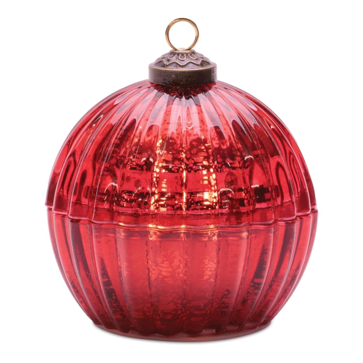 Red Glass Ornament Candle