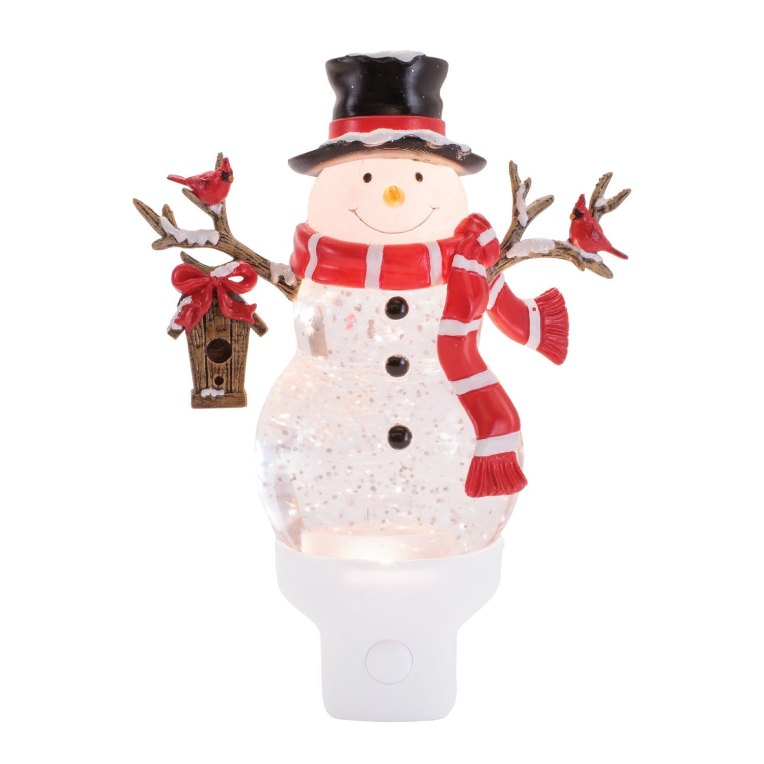 Snowman with Cardinals Night Light