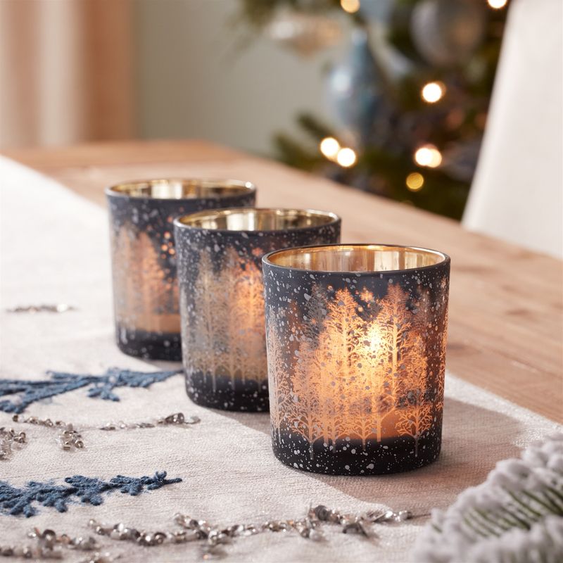 Votive Holder with White Trees