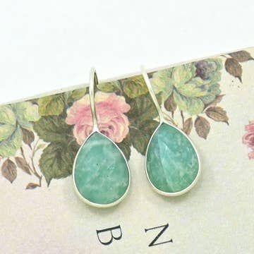 Teardrop Gemstone Earring - Amazonite