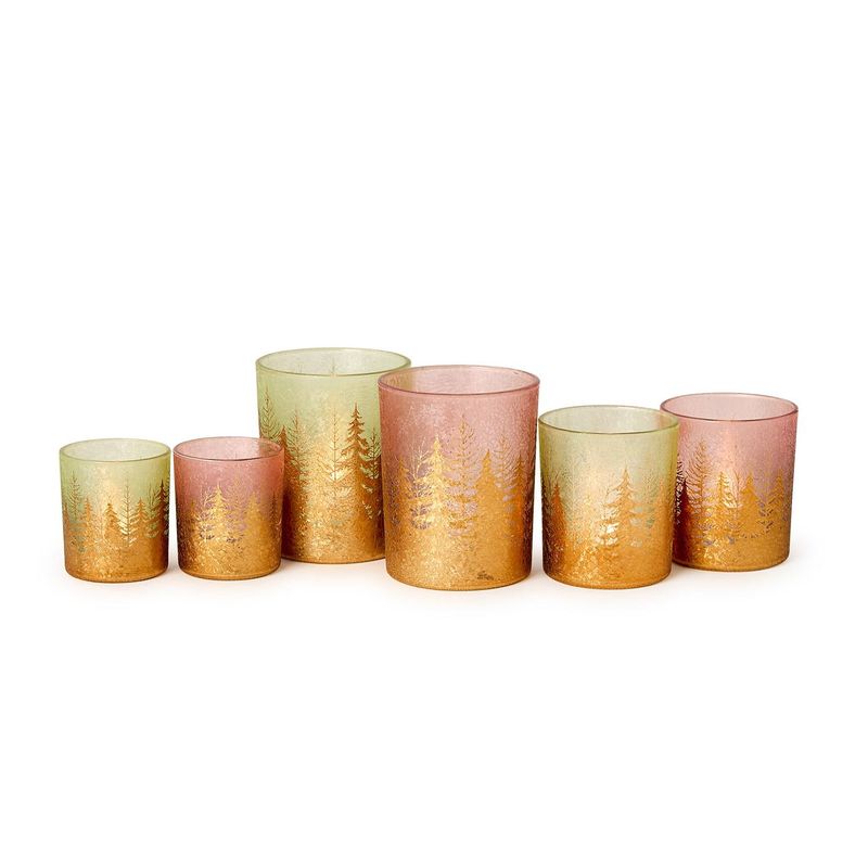 Gold Tree Glass Candle Holder