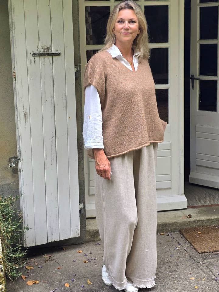 Alpaca Blend V Neck Tunic, Color: Truffle