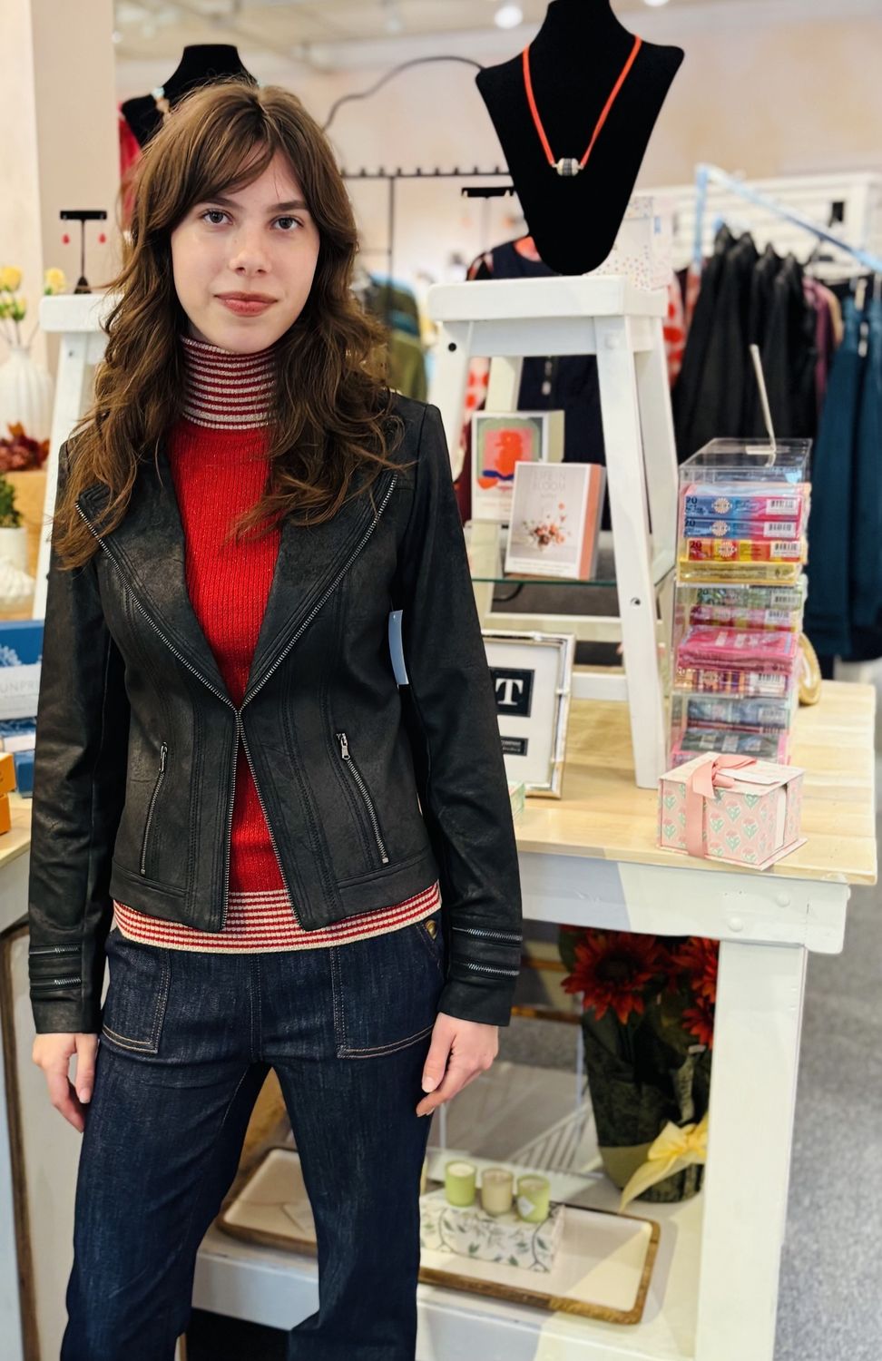 Faux Leather Jacket in Black
