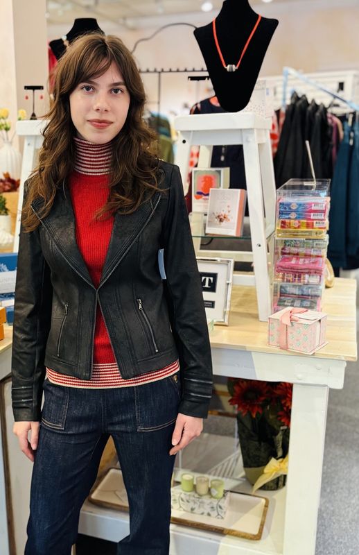 Faux Leather Jacket in Black
