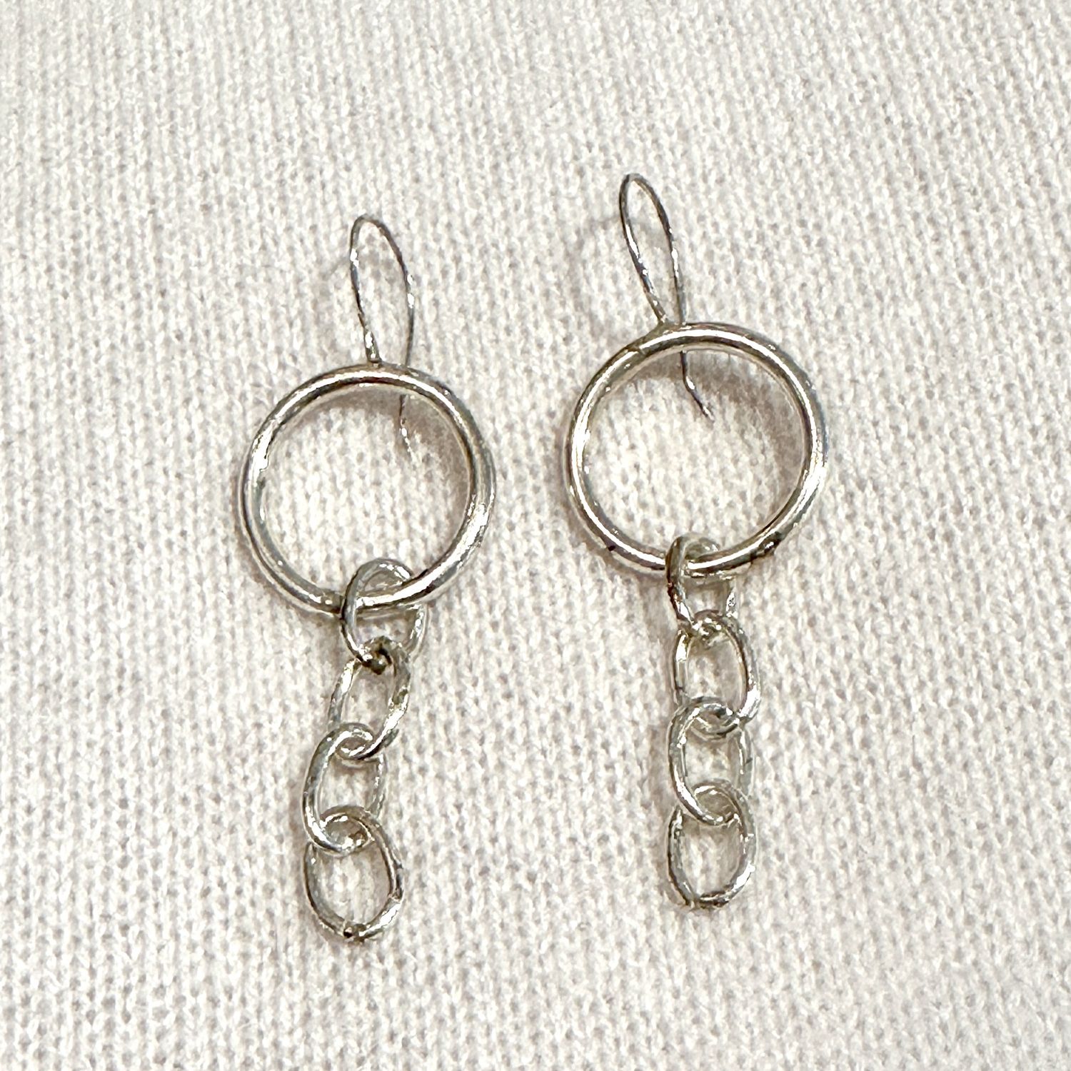 Thick Hoops with Links Earrings
