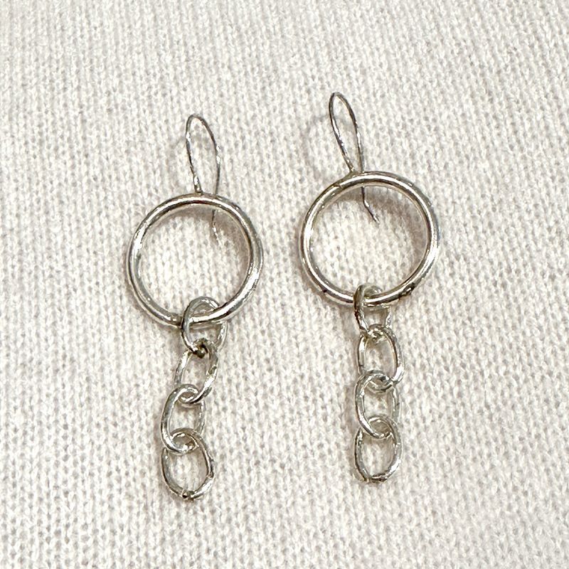 Thick Hoops with Links Earrings