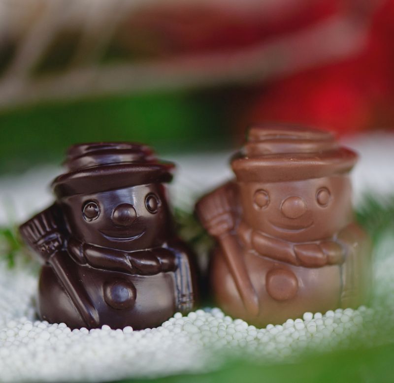Little Snow People in Dark, Milk, &amp; White Chocolate