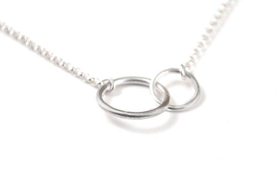 Silver Interlocking Circle Necklaces