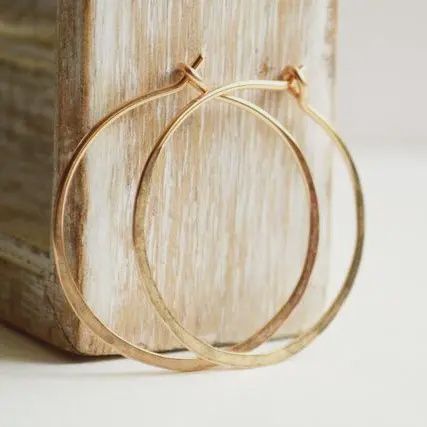 Skinny 1&quot; Gold Filled Hoop Earrings