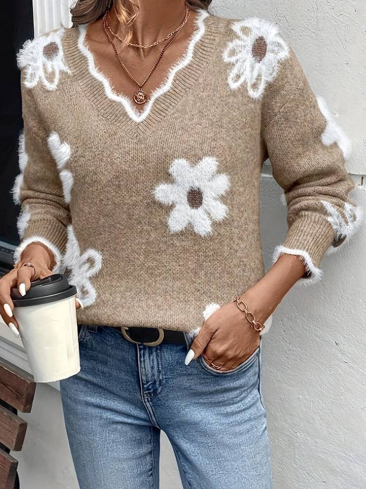 Flower Pattern Sweater